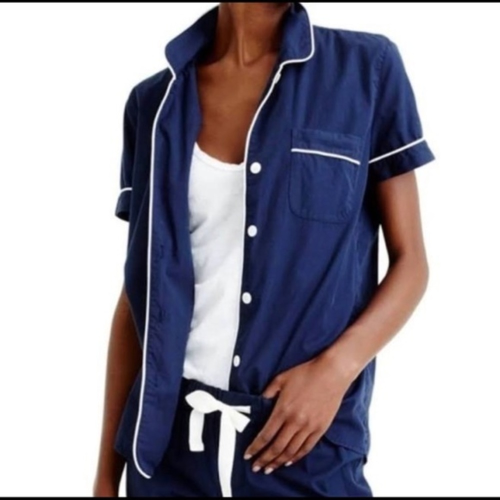 J. Crew Navy Cotton Pajama Top NWOT 🍒